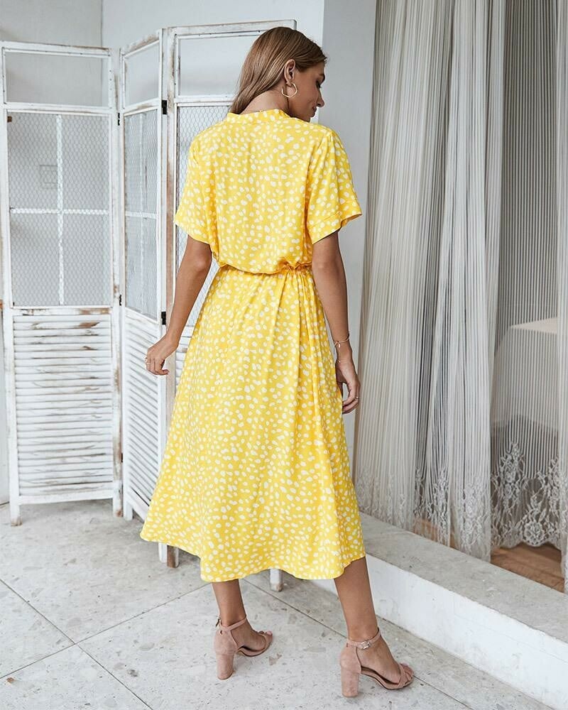Polka Dot Short Sleeve Dress