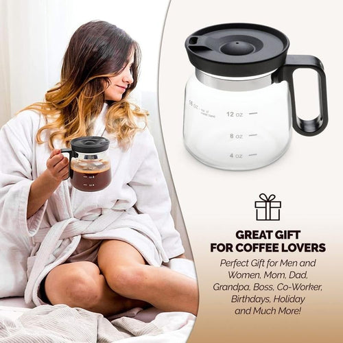 šā 16 Oz Glass Coffee Mug ā Coffee Pot Style