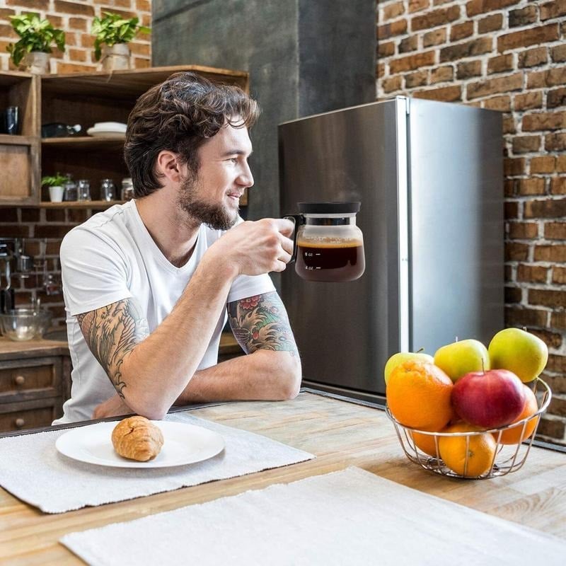 šā 16 Oz Glass Coffee Mug ā Coffee Pot Style