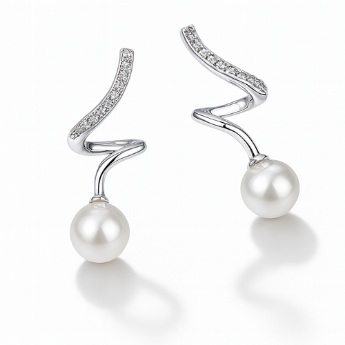Luna Pearl Earrings – 925 Sterling Silver
