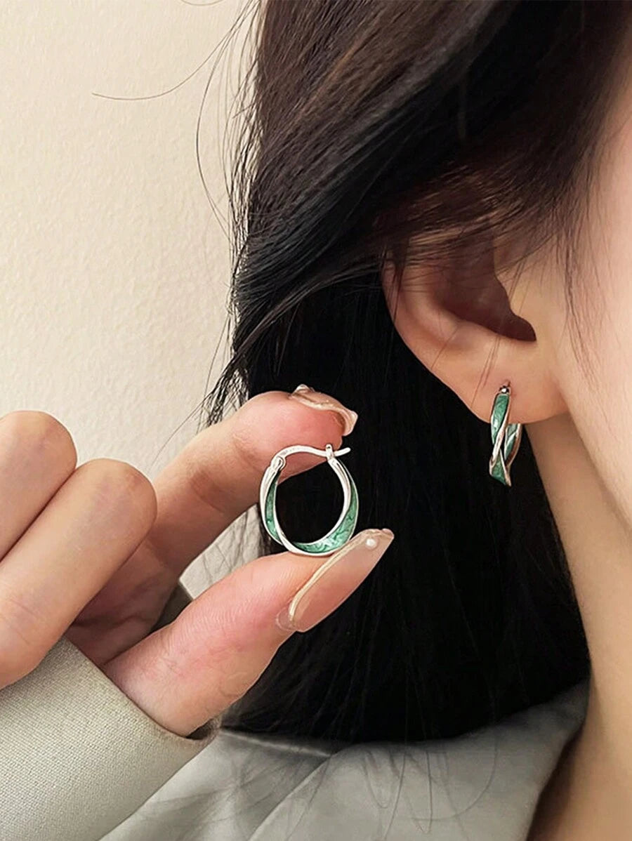Nova Asymmetry Earrings – 925 Sterling Silver Retro Unique Design