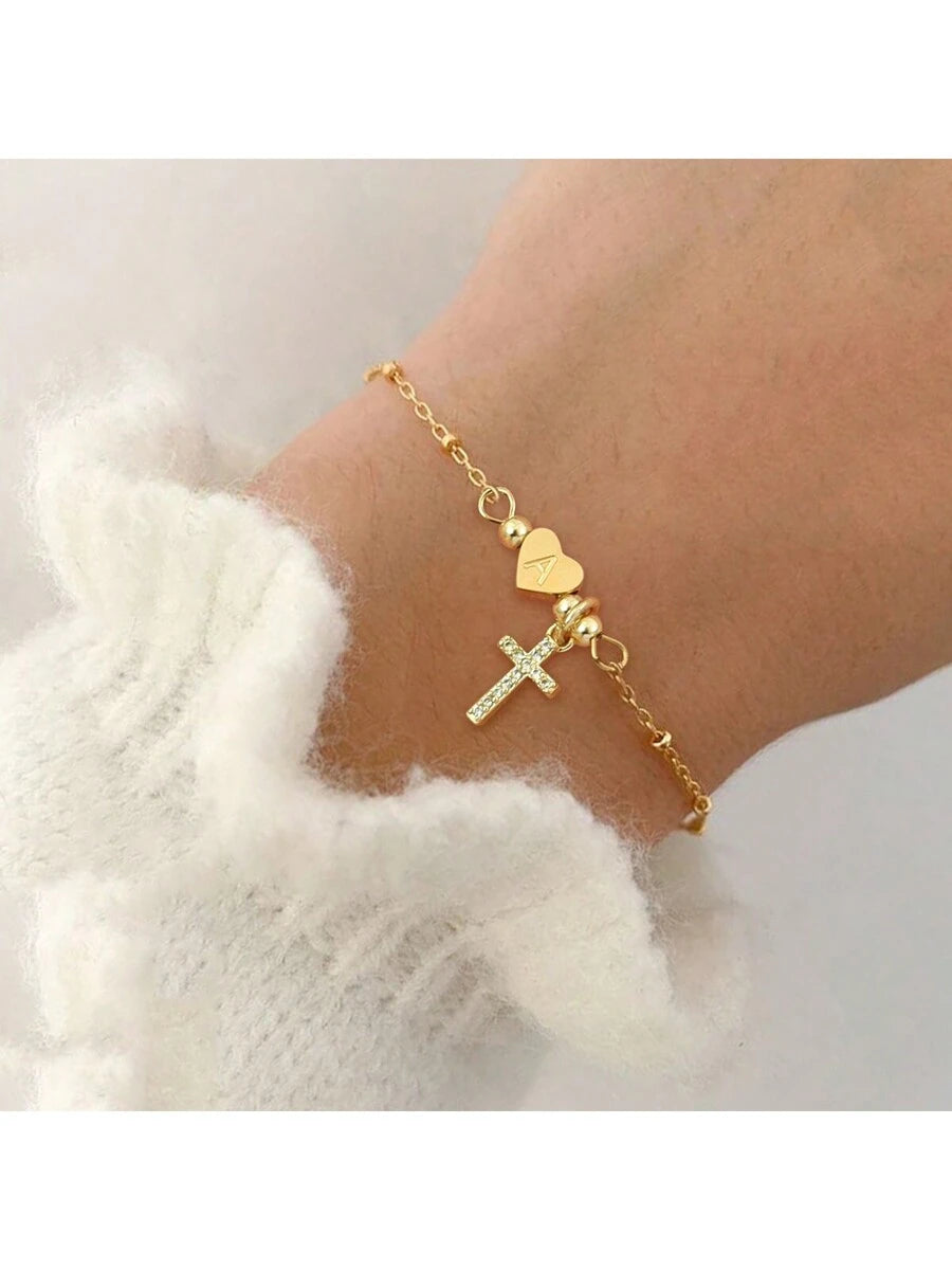 Lunaria Initial Heart Bracelet