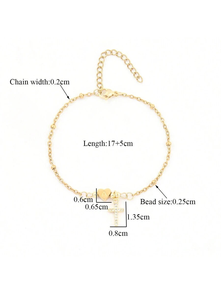 Lunaria Initial Heart Bracelet