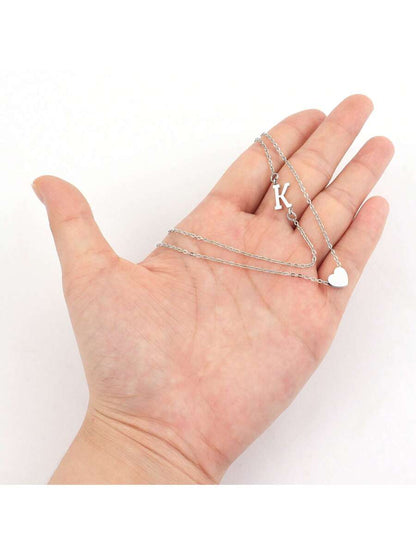 Amoria Initial Heart Necklace Set