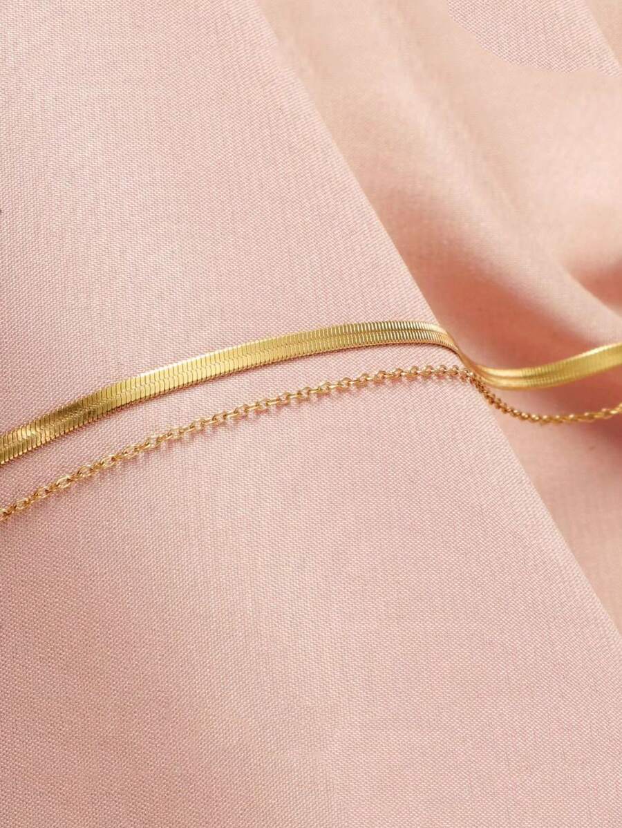 Solstice Anklet Set – Flat Chain Stainless Steel 2 Pieces