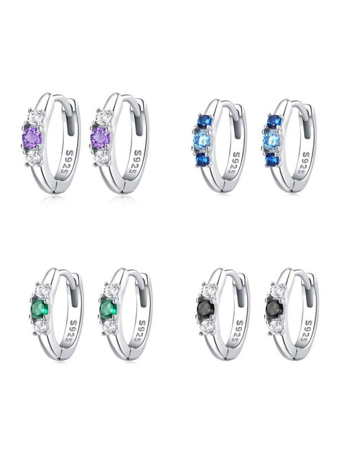 Prism Glow Earrings – 925 Sterling Silver Multi-Color Cubic Zirconia