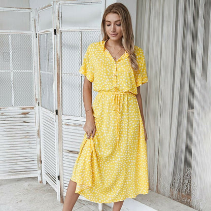 Polka Dot Short Sleeve Dress