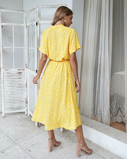 Polka Dot Short Sleeve Dress