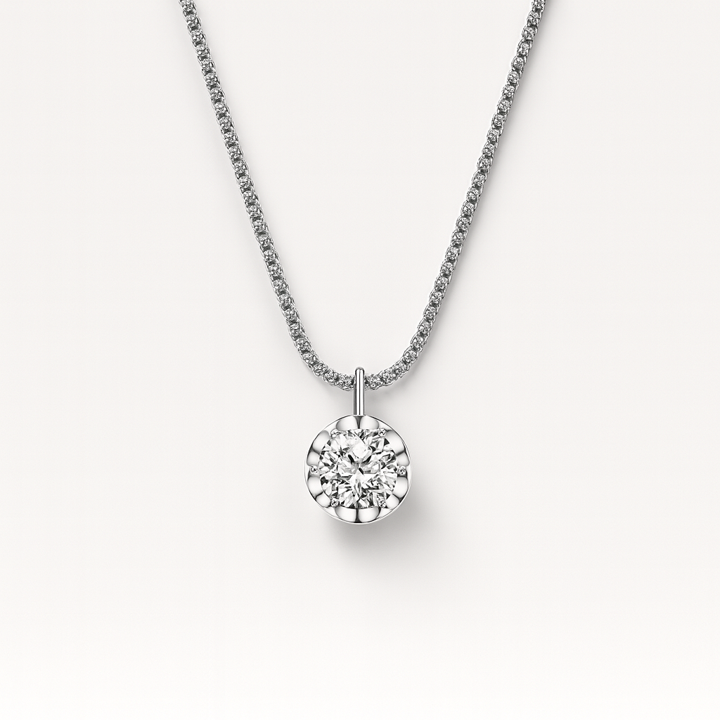 Crown Necklace  Sparkling Pendant