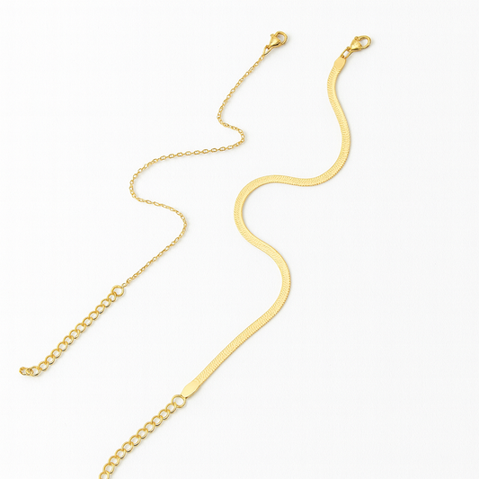 Solstice Anklet Set – Flat Chain Stainless Steel 2 Pieces
