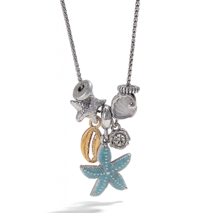 Maris Necklace – Handmade Stainless Steel Starfish Pendant with Pearls and Crystals
