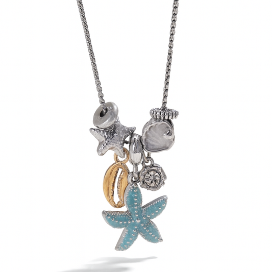 Maris Necklace – Handmade Stainless Steel Starfish Pendant with Pearls and Crystals