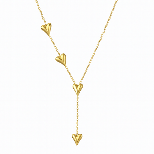 Amora Heart Necklace – 18K Gold Plated Stainless Steel 3D Minimalist Design