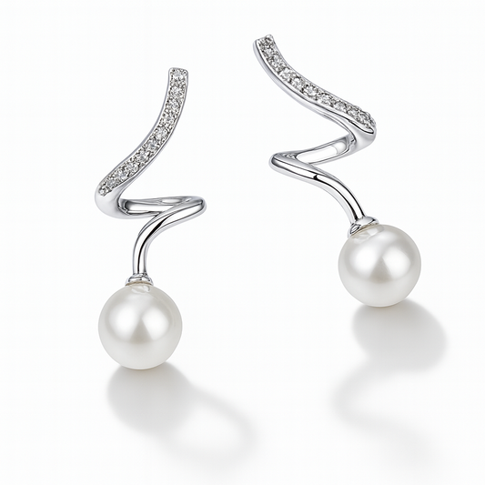 Luna Pearl Earrings – 925 Sterling Silver