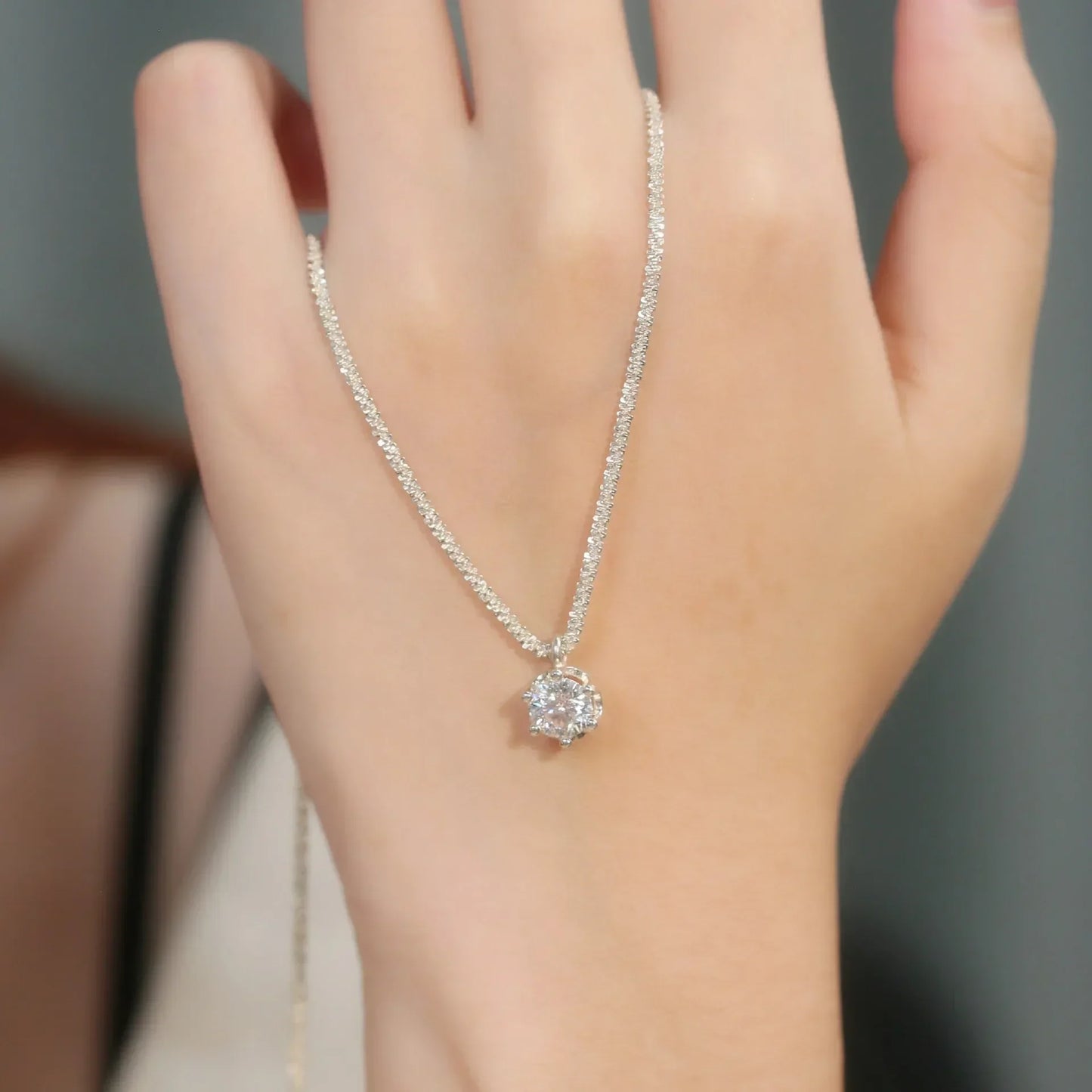Crown Necklace  Sparkling Pendant