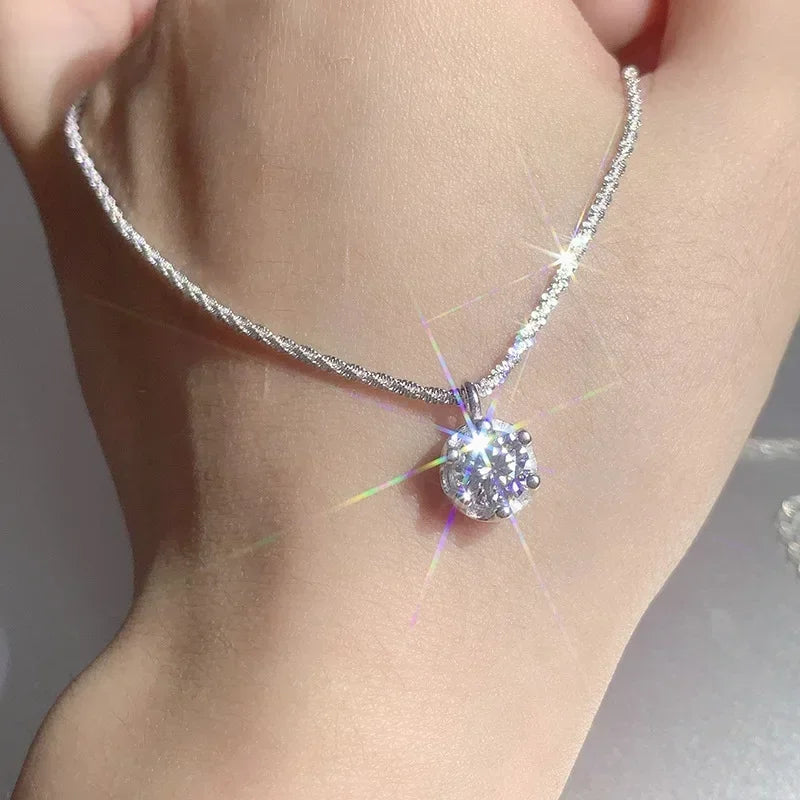 Crown Necklace  Sparkling Pendant