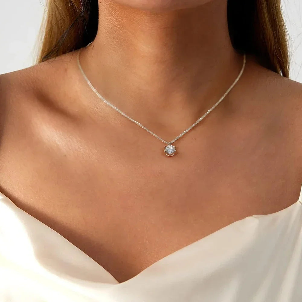 Crown Necklace  Sparkling Pendant