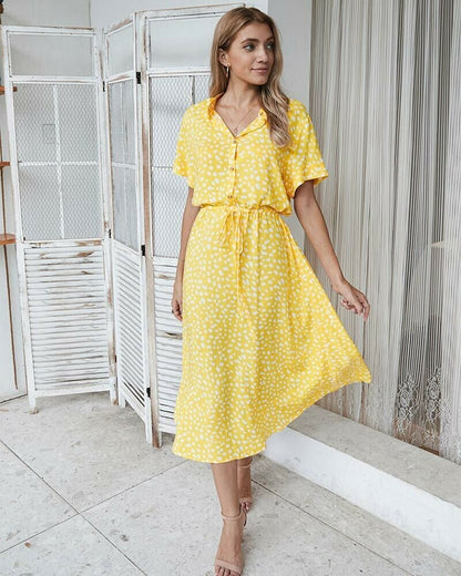 Polka Dot Short Sleeve Dress